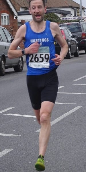 Jeff Pyrah was the first Sussex man to cross the line