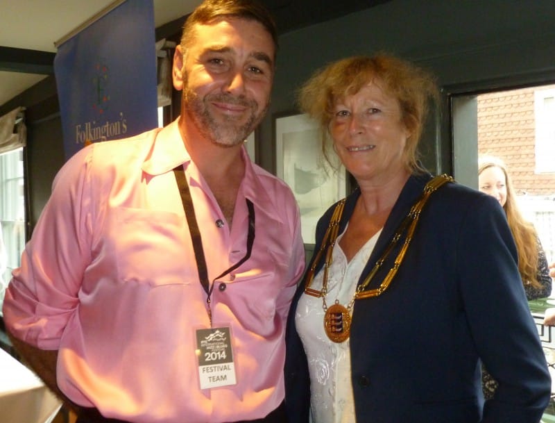 Festival director Ian Bowden and Rye's mayor Bernardine Fiddimore enjoying the party