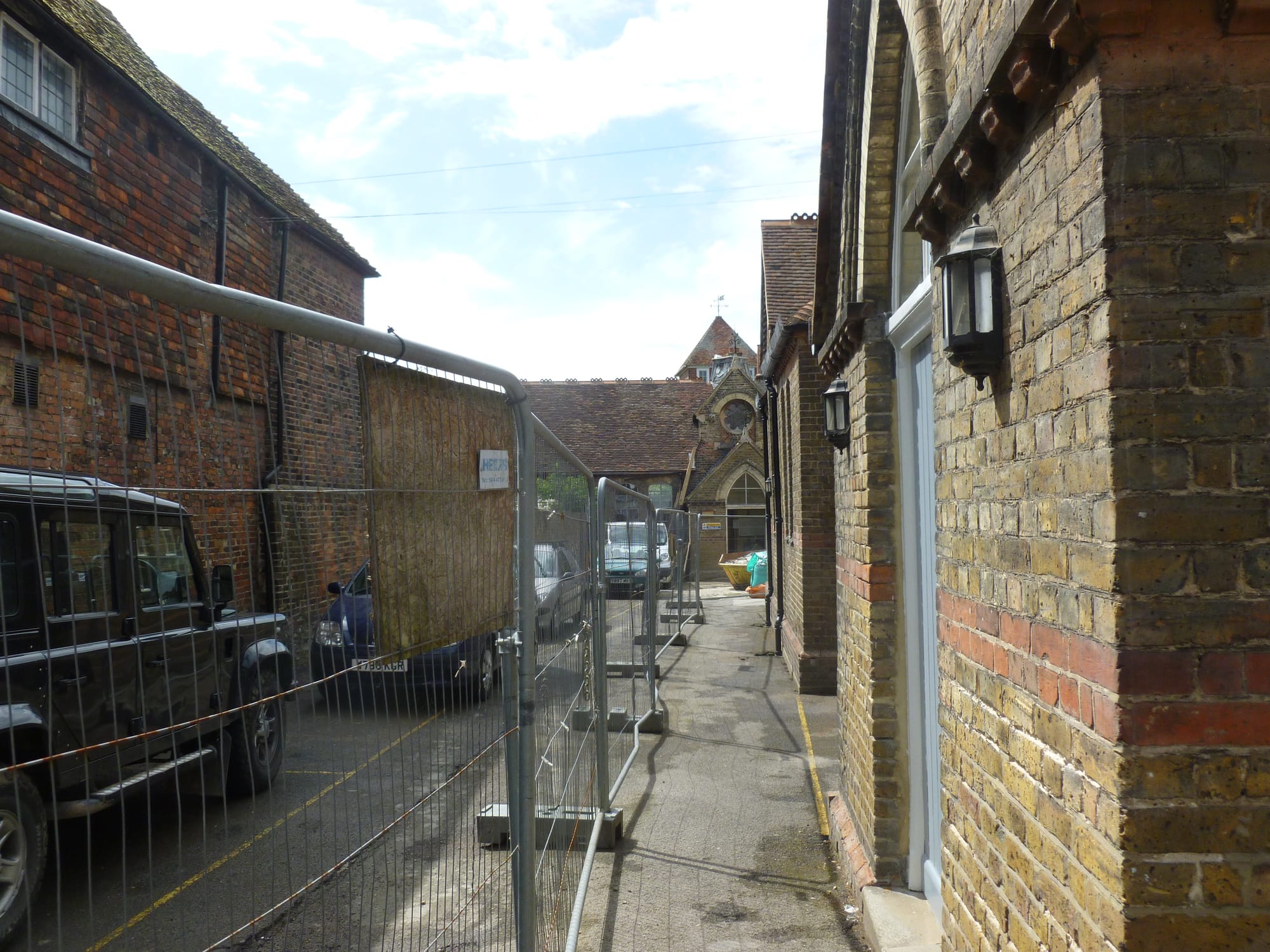 Access to the centre is restricted while work continues on the Kino cinema at the rear