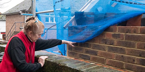 The gap between the boundary wall and the development is now down to 160mm or just over 6in - not enough if maintenance work ever needs to be done says a surveyor