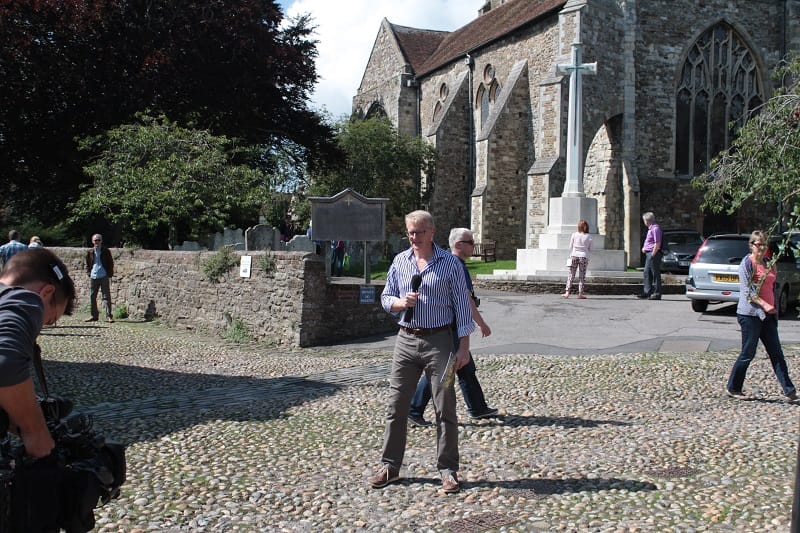 Rob Smith in front of St Mary's Church