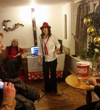 Belting em out like Bassey - Julie Edmonds does her stuff