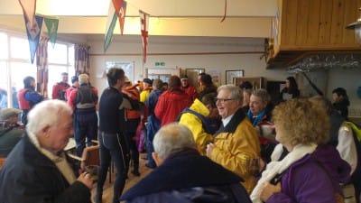 Post race warm-up in the clubhouse