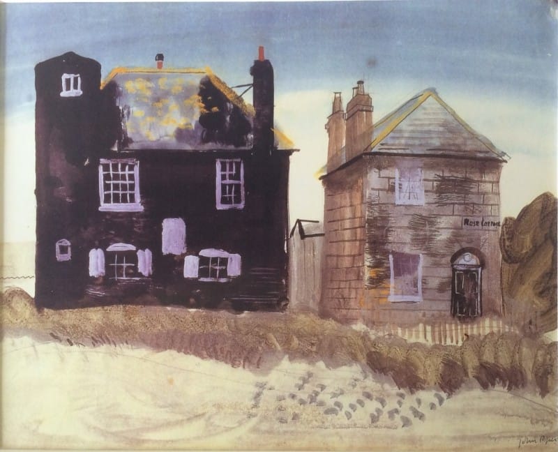 Rose Cottage on the right) as it was in Pipers time