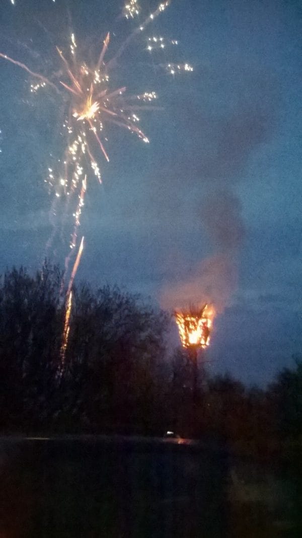 The Beacon between Rye and Udimore is alight