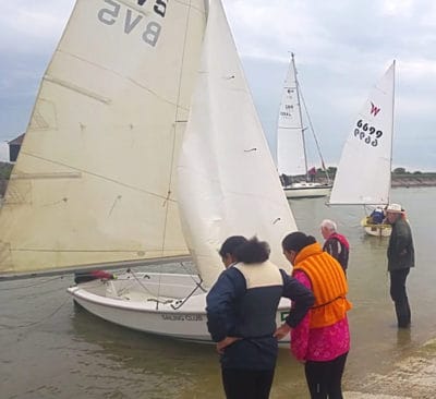 The dinghies set off