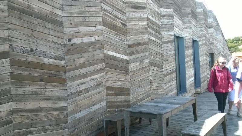 Excellent design, all wood, side of the seating structure for Open Air Cinema 