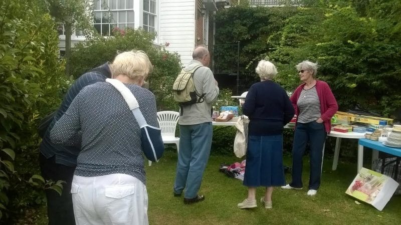 June is on the right. She paints the lovely wooden boxes