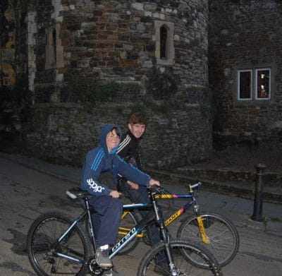 Bailey Phillips and Charlie Walker block the Landgate