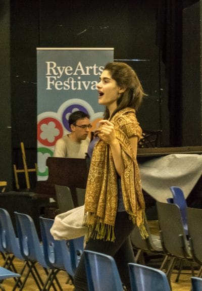 Soprano Lauren Libaw with pianist Jonathan Musgrave in rehearsal
