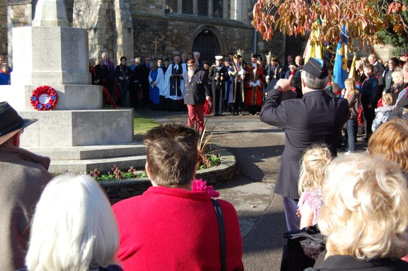 Neale East lays the British Legion wreath