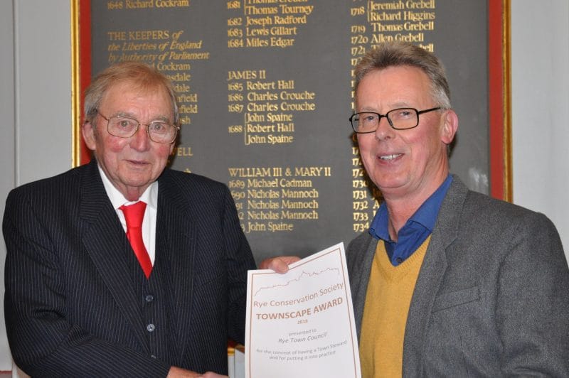 Deputy mayor accepts the award on behalf of RTC for the Town Steward initiative